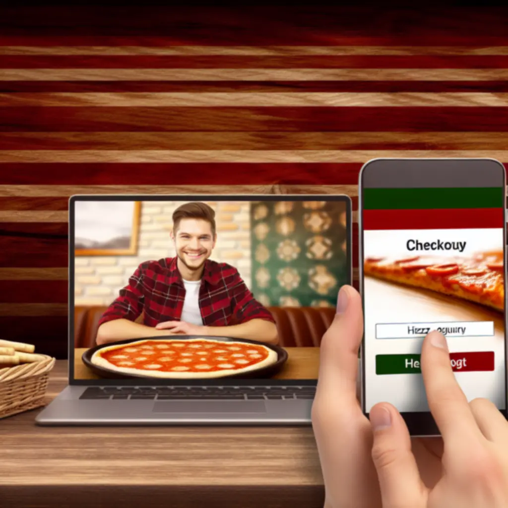 Hangulatos pizzéria belső, meleg fényekkel és frissen sült pizzával