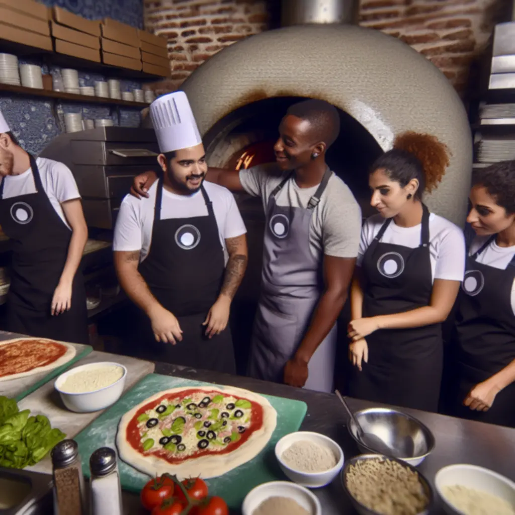 A Pizzaplace csapata munka közben a konyhában